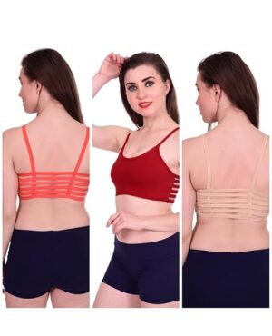 Woman Non-Padded 6 Steps Underwear Full Coverage Bra (Free Size), Pack of 3
