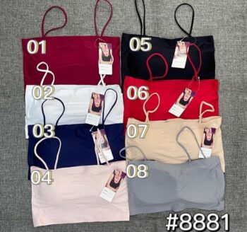 Women's Solid Color Padded Camisole Bralette - Pack of 8 (#8881)