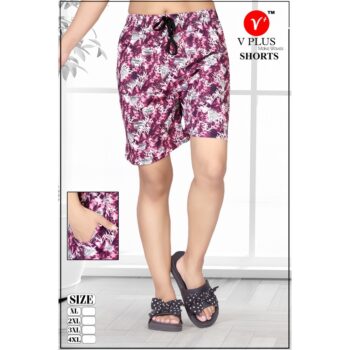 V Plus Women's Cotton Printed Shorts Combo Pack (XL to 4XL)