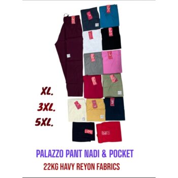 Plus Size Women's Palazzo Pants with Pocket – 22Kg Heavy Rayon Fabric