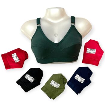 Vigo Cotton D-Cup Support Bra for Women – Size 32 to 44 – Non Padded, Wire-Free, Comfortable Daily Wear