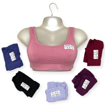 Yoga-Fit Cotton Stretch Sports Bra – Pack of 3 (Size 32–40)