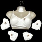 Lycra-W Women's White Cotton Lingerie Bra – Pack of 2 (Size 30-40)