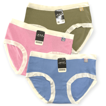 Imported Cotton Ribbed Women’s Brief Panties – Pack of 3 (Free Size)