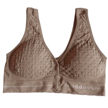 Goddess Front-Button Textured Bra – Cotton Comfort (Upto Size 36)