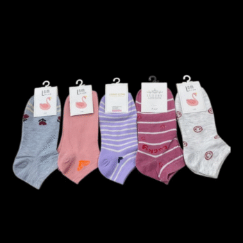 Women’s Premium Soft Cotton Ankle Socks – 5 Pair Combo (Cute Polka & Printed Design)