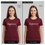Women’s  “Happiness” Printed Cotton T-Shirt