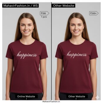 Women’s  “Happiness” Printed Cotton T-Shirt
