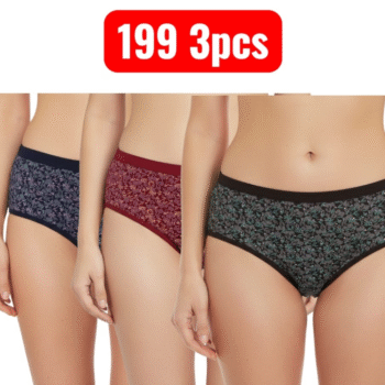 Stylish Star Print 3-Piece Women's Panty Combo – Soft Cotton Comfort